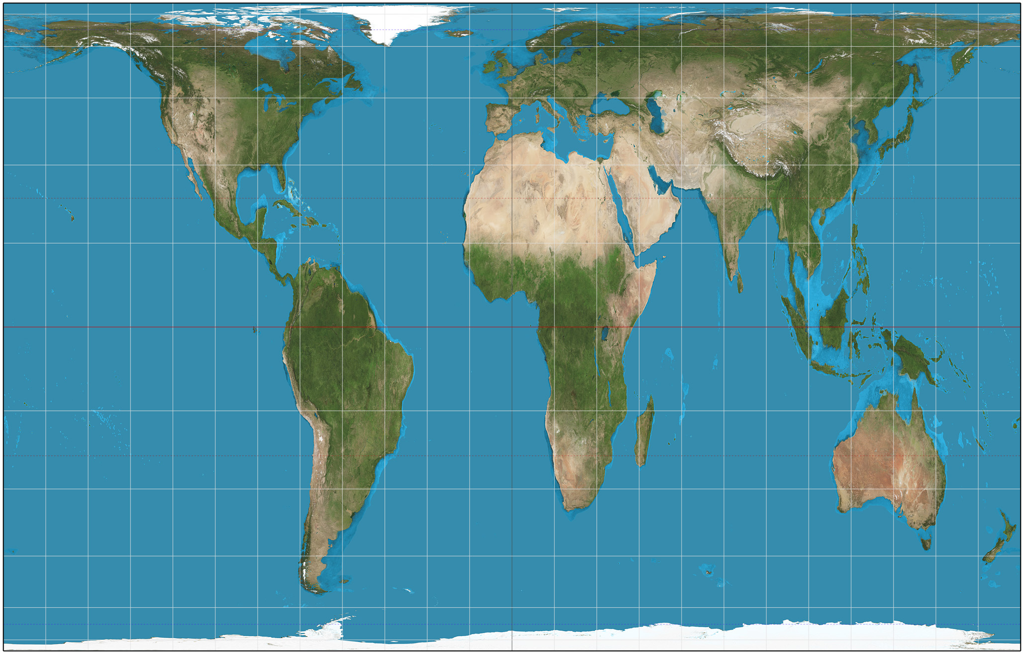 map of the world using the Gall-Peters projection