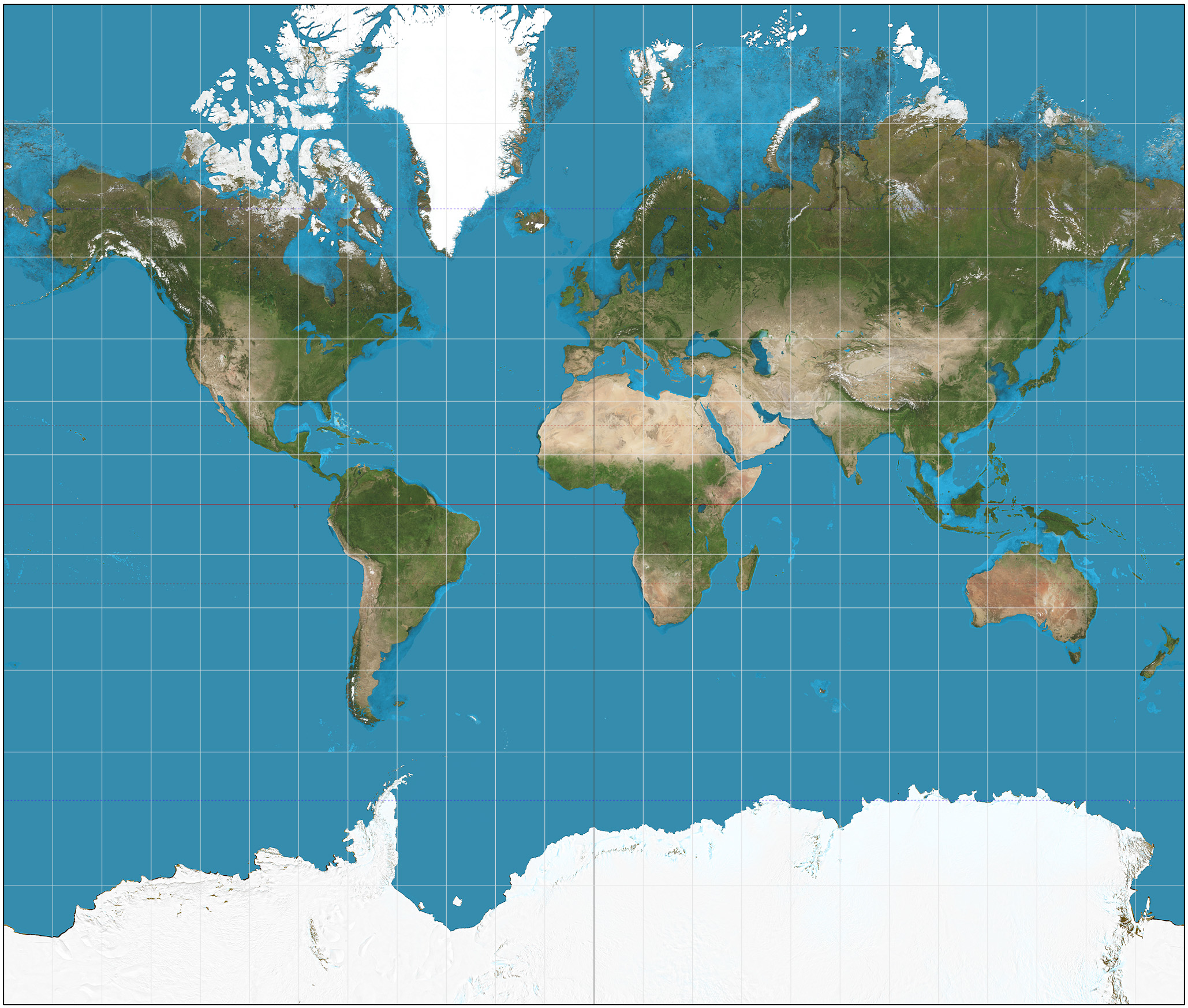 map of the world using the Mercator projection