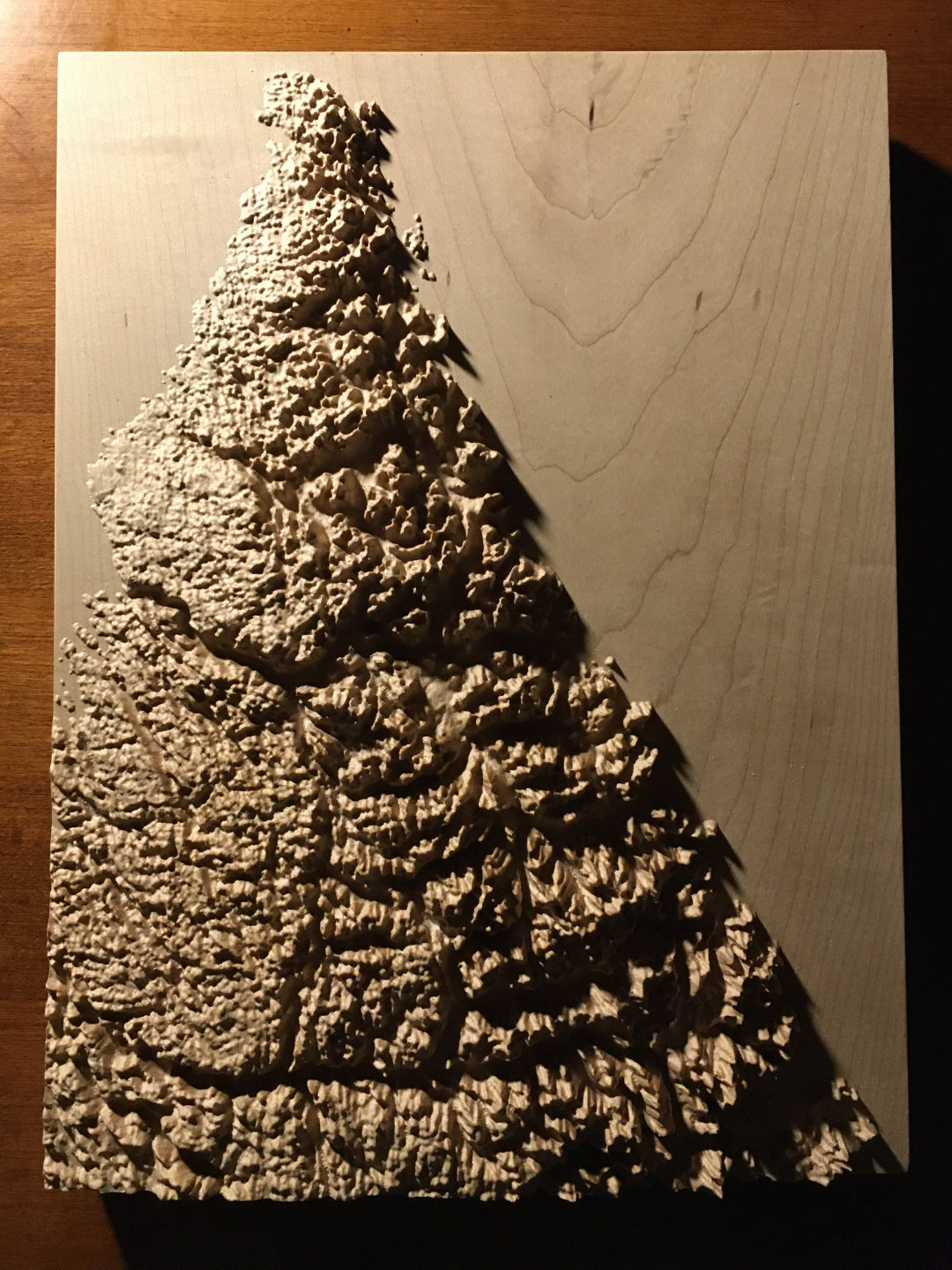 key to three-dimensional wood-carved relief map of the Torngat Mountains, Labrador, Canada