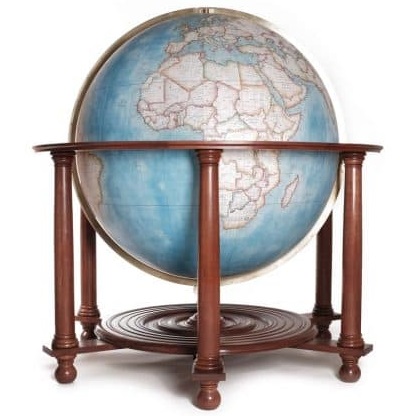 Churchill globe from Bellerby & Co globemakers with a handcrafted oak base