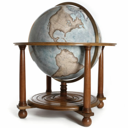 Galileo globe from Bellerby & Co globemakers with a rounded-leg floor stand