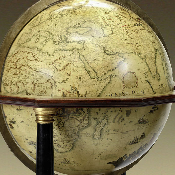Facsimile of Vincenzo Coronelli's 1688 terrestrial globe from Greaves and Thomas globemakers