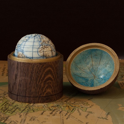 Land and Sea porcelain pocket globe from The Little Globe Co
