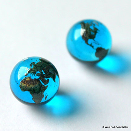 Blue Glass Earth Globe Marbles from West End Collectables